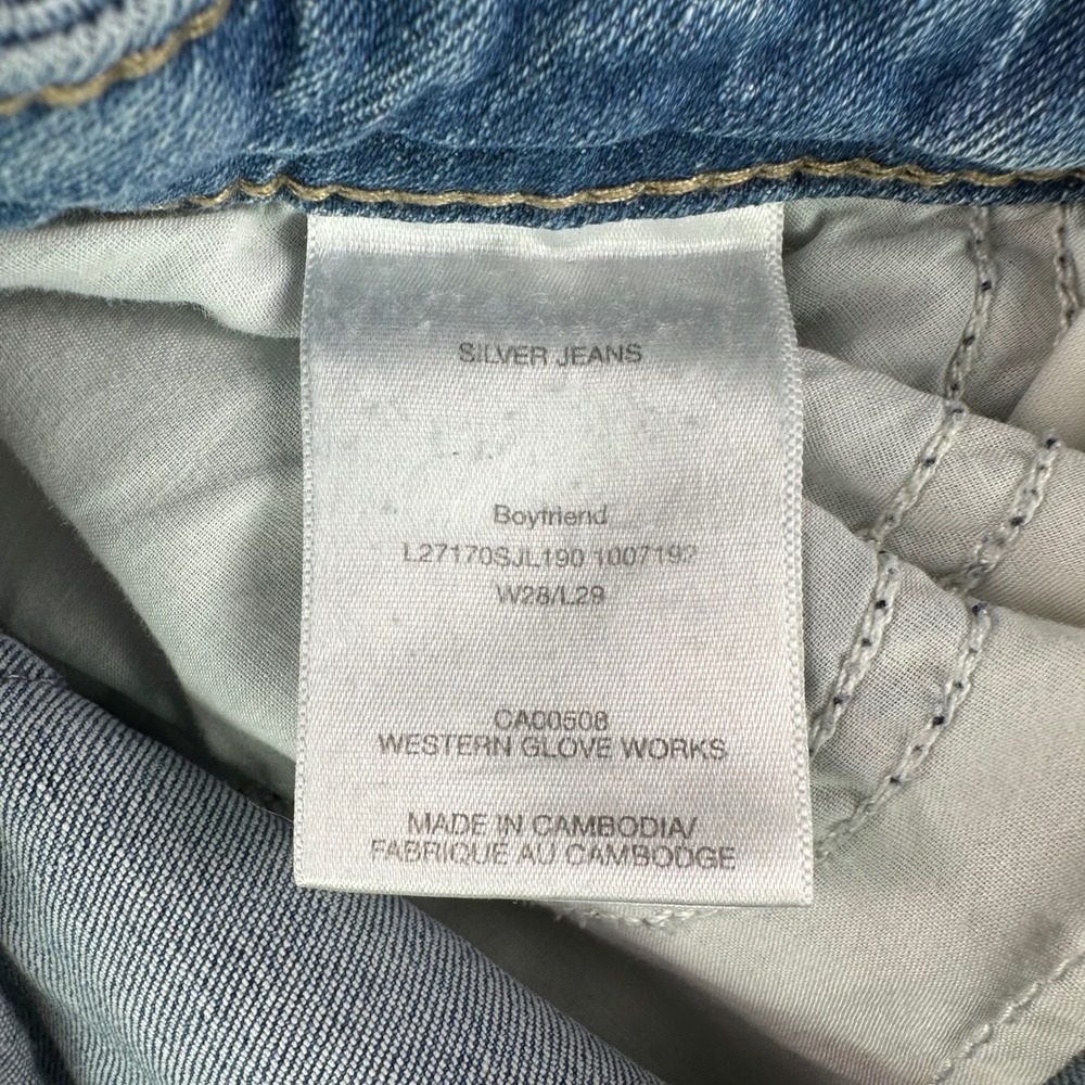 Silver Jeans Co. Jeans Womens 28/29 Boyfriend Light Blue Distressed L27170SJL190 - Picture 5 of 12